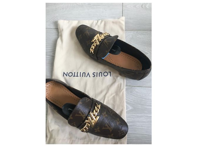 Louis Vuitton Leder Ballerinas Dunkelbraun Größe 38 - Ansicht 3