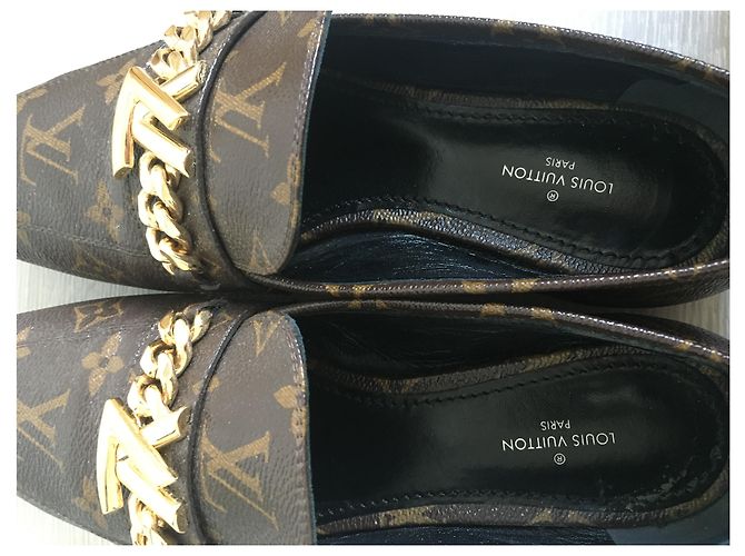 Louis Vuitton Leder Ballerinas Dunkelbraun Größe 38 - Ansicht 4