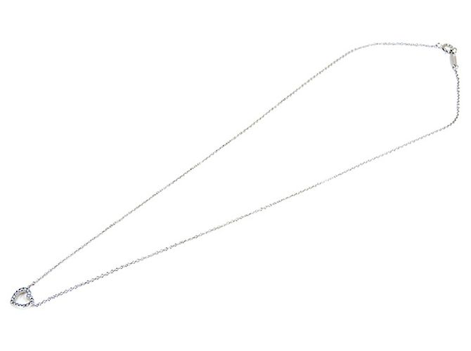Tiffany & Co Tiffany Silver 18K Metro Heart Diamond Necklace - vista 2