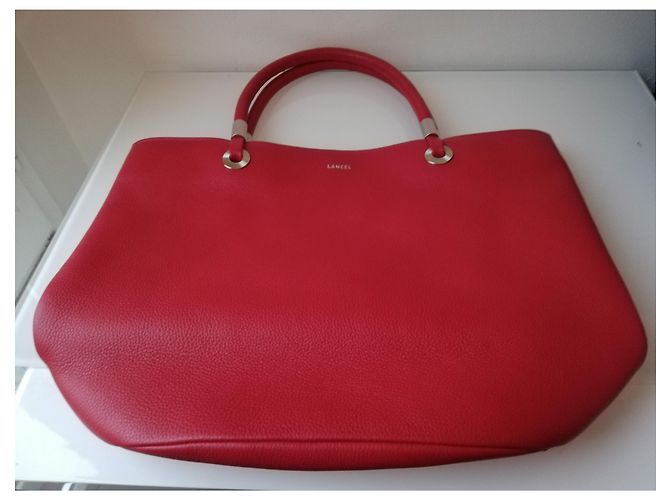 Bolso shopper Flore Lancel de cuero rojo Plata Roja - vista 11