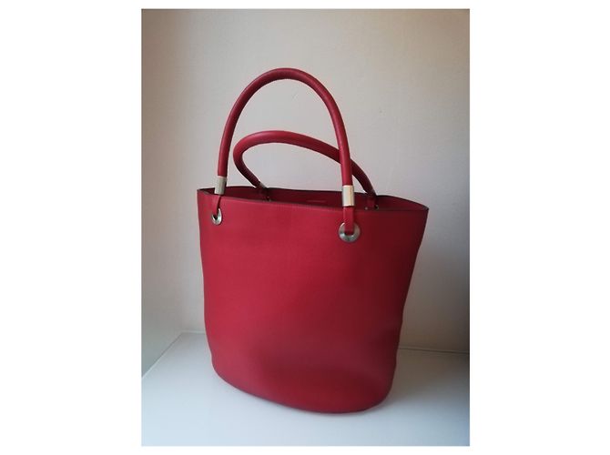 Bolso shopper Flore Lancel de cuero rojo Plata Roja - vista 2