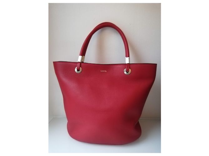 Bolso shopper Flore Lancel de cuero rojo Plata Roja - vista 3
