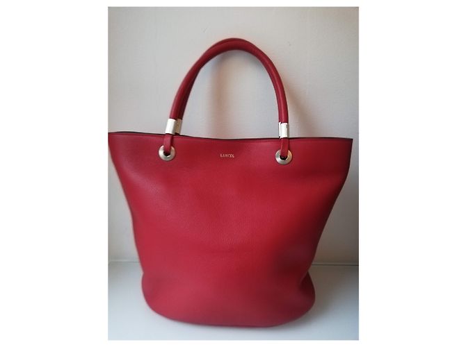 Bolso shopper Flore Lancel de cuero rojo Plata Roja - vista 4