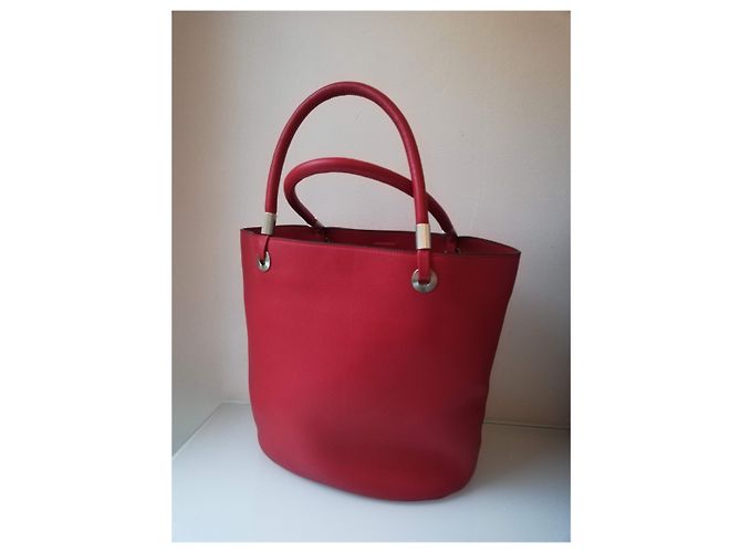 Bolso shopper Flore Lancel de cuero rojo Plata Roja - vista 7