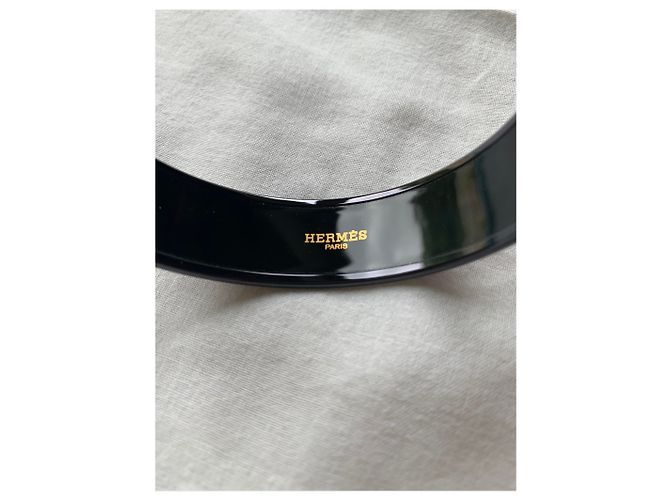 Bracciale rigido Hermès Optique Chain D'ancre in smalto viola nero arancio Porpora - vista 2