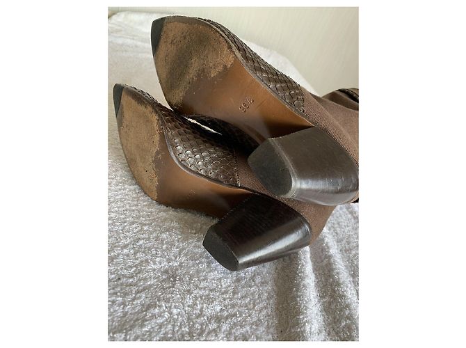 Walter Steiger Botas de tela y piel de serpiente Castaño Chocolate - vista 6