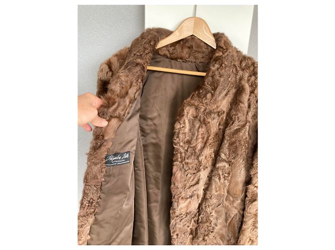 Autre Marque Chaqueta de Astrakan marrón Castaño - vista 3