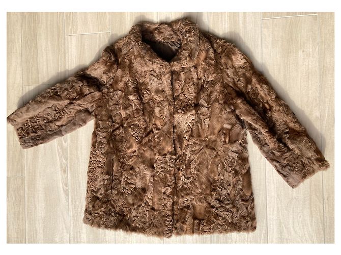 Autre Marque Chaqueta de Astrakan marrón Castaño - vista 5