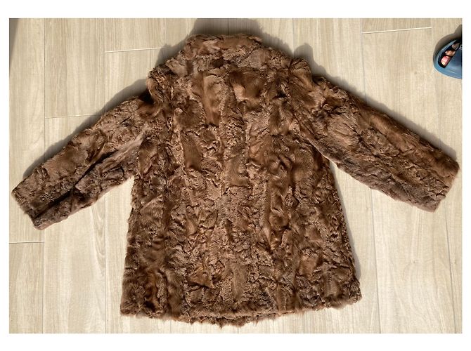 Autre Marque Chaqueta de Astrakan marrón Castaño - vista 6