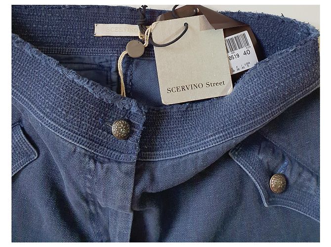 Falda de lino azul Ermanno Scervino Street - vista 4