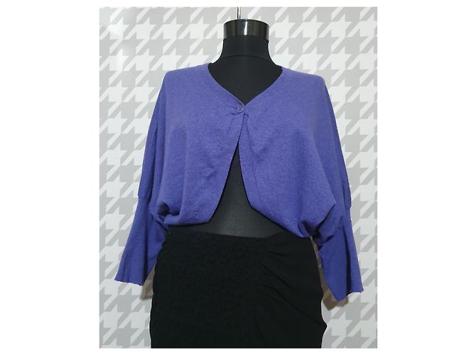 Eric Bompard Strickjacke lila aus Kaschmir und Seide XL - Ansicht 5