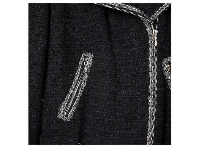 Chanel SCHWARZER TWEED BIKER FR38 - Ansicht 5