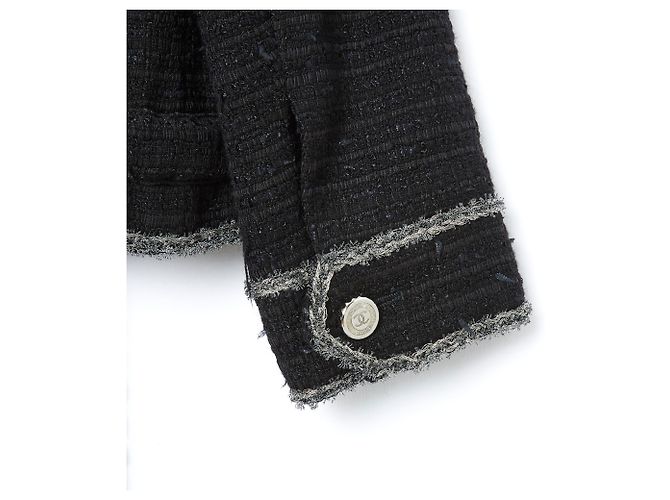 Chanel SCHWARZER TWEED BIKER FR38 - Ansicht 6