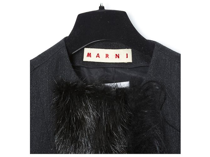 Marni PIEL DE CABRA GRIS OSCURO FR38 Gris antracita - vista 3