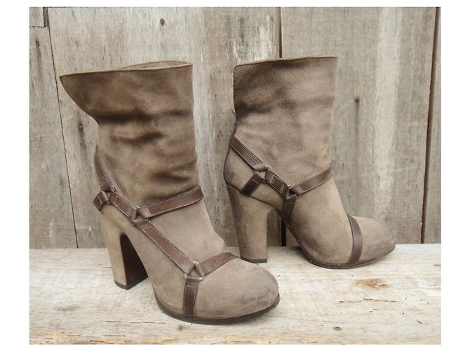 Botines Sartore Beige de Ante Talla 35 - vista 4