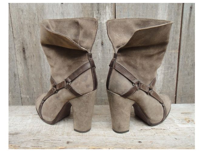 Botines Sartore Beige de Ante Talla 35 - vista 6