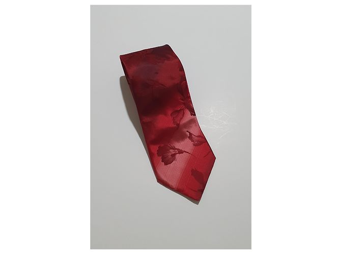 Kenzo Seidenkrawatte Rot mit Blumenmuster - Ansicht 4