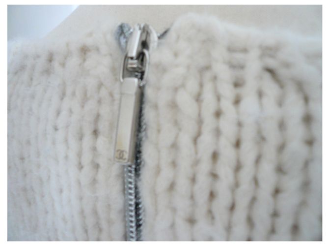 CHANEL Pull écru cachemire épais TL - vue 10