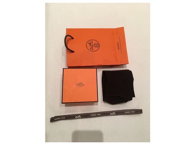 Bracciale Hermès Collier de Chien Arancione Alligatore - vista 2