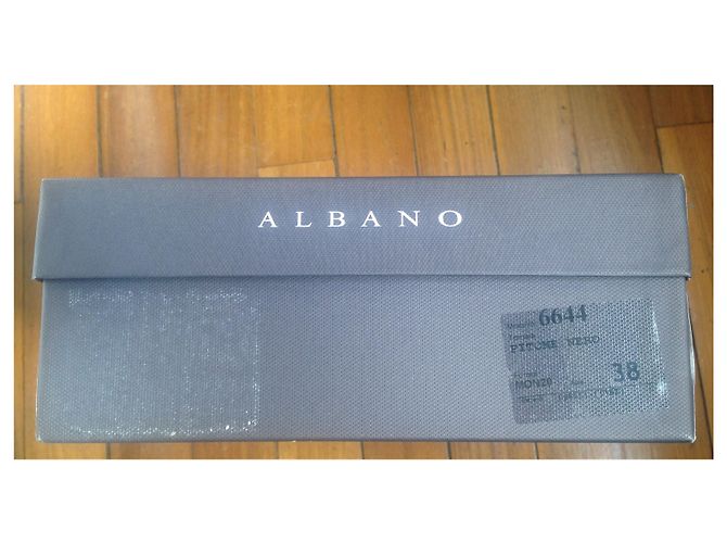Bottines Albano en cuir python noir - vue 2