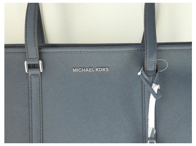 Borsa shopping Michael Kors XL GM in pelle blu navy - vista 4