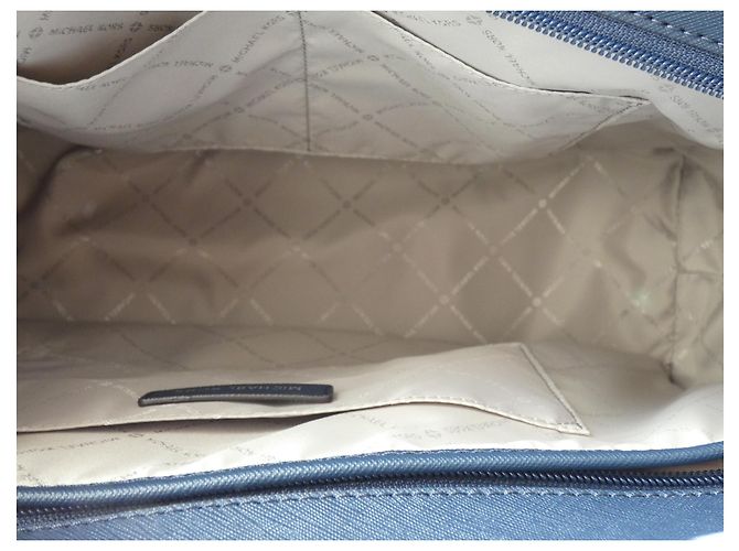 Borsa shopping Michael Kors XL GM in pelle blu navy - vista 8