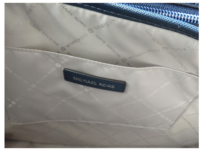 Borsa shopping Michael Kors XL GM in pelle blu navy - vista 9