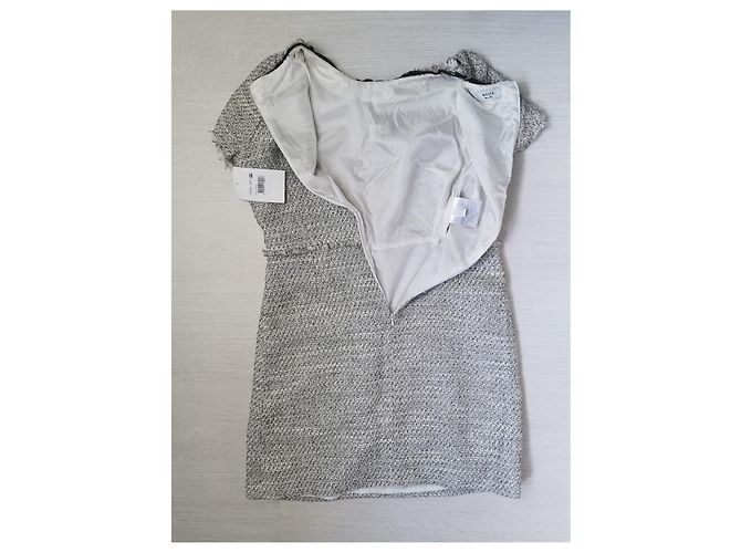 Weill Carel Tweed Kleid schwarz und creme Weiß Mehrfarben Aus weiß - Ansicht 9