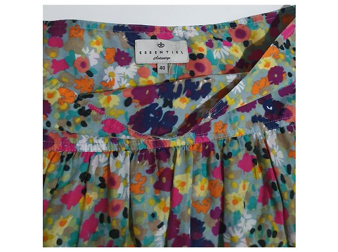 Falda floral Essentiel Antwerp de seda y algodón talla 40 Multicolor - vista 2