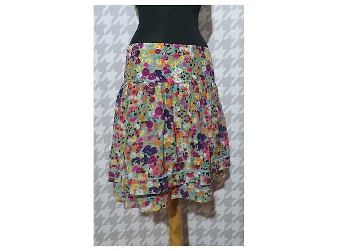 Falda floral Essentiel Antwerp de seda y algodón talla 40 Multicolor - vista 3