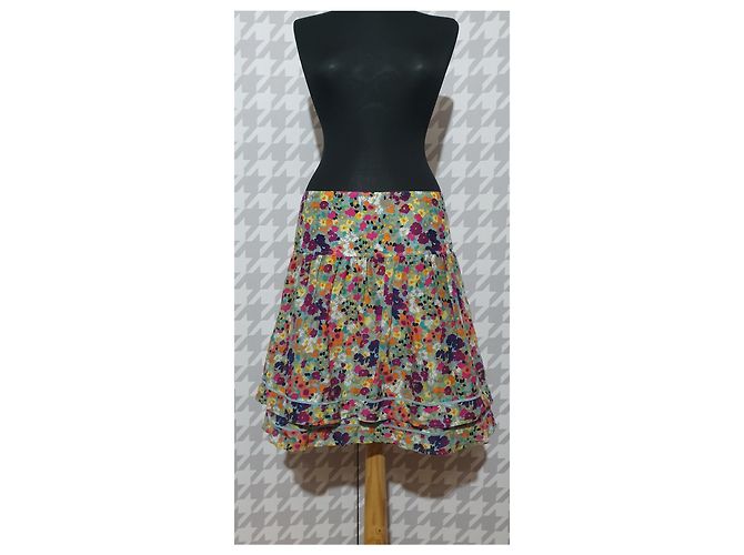 Falda floral Essentiel Antwerp de seda y algodón talla 40 Multicolor - vista 4