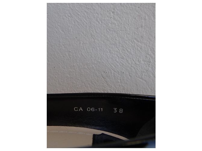 Décolleté Peep Toe Dior Vernice Nera 38 FR Nero - vista 4