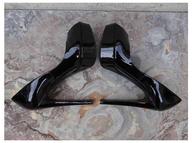 Décolleté Peep Toe Dior Vernice Nera 38 FR Nero - vista 7