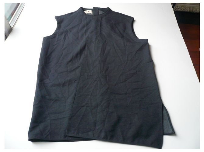 MARNI Top túnica arrugada T40 ESO Gris antracita - vista 6