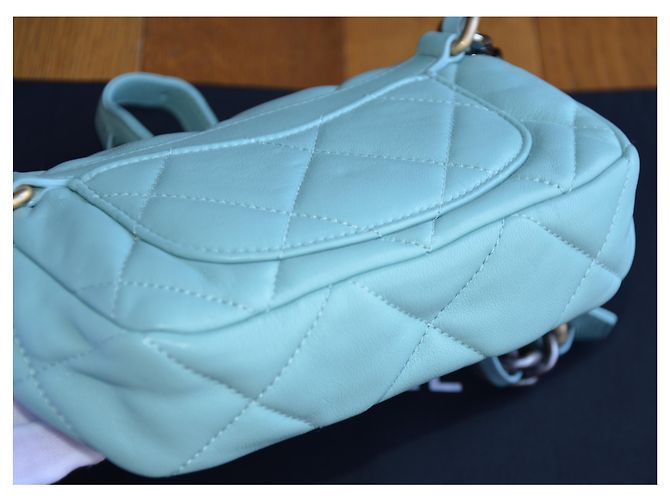 Chanel 19 Chanel Tasche 19 mini Blau Golden Hellblau Türkis - Ansicht 10