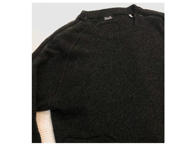 Dolce & Gabbana Wollpullover Baumwolle Dunkelgrau Anthrazitgrau - Ansicht 3