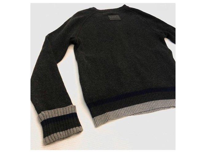 Dolce & Gabbana Wollpullover Baumwolle Dunkelgrau Anthrazitgrau - Ansicht 4