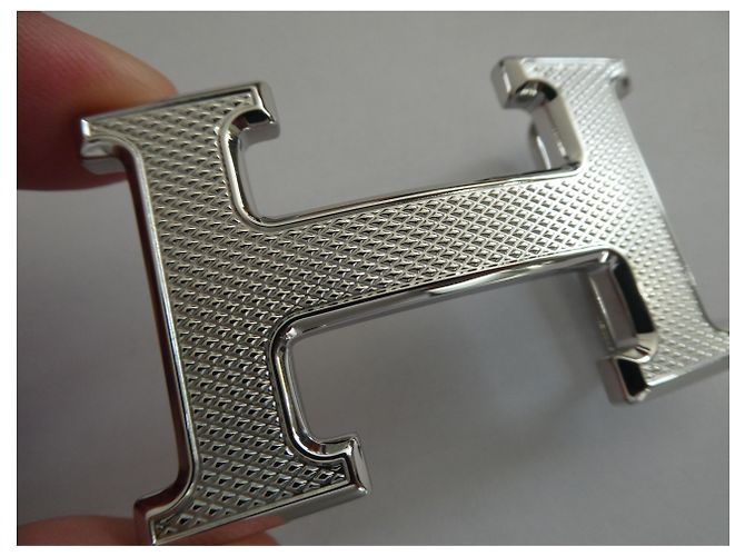 Hermès Loop 5382 palladium-coated guilloché steel Silvery - view 2