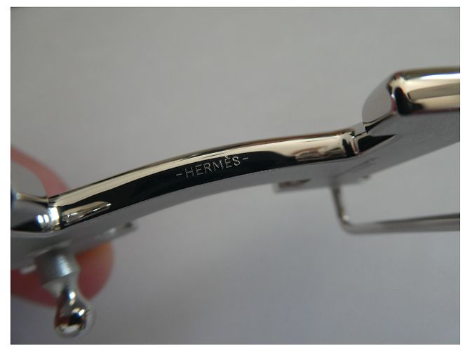 Hermès Loop 5382 palladium-coated guilloché steel Silvery - view 3
