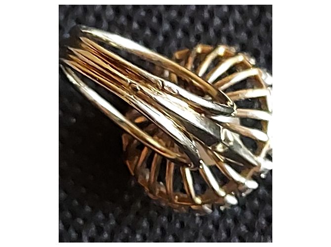 Autre Marque Perlenring mit Diamanten aus Weißgold und Platin Grau - Ansicht 4