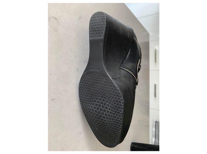 Botines de tacón de cuña Stuart Weitzman en cuero negro - vista 4