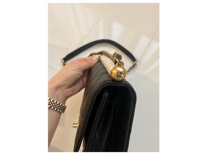 Timeless Chanel Flap Bag con perle Nero - vista 2