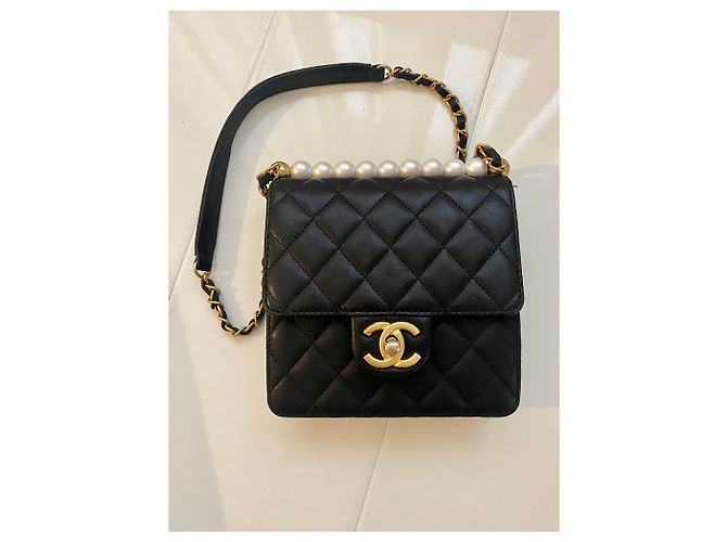Timeless Chanel Flap Bag con perle Nero - vista 5