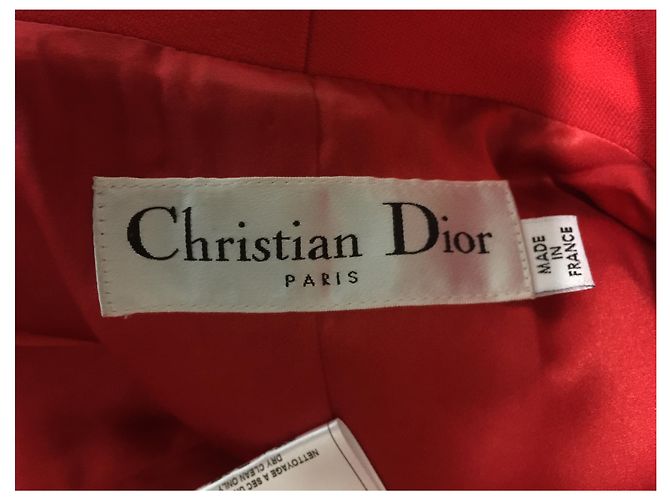 Christian Dior Tailleur gonna in lana rossa - vista 10