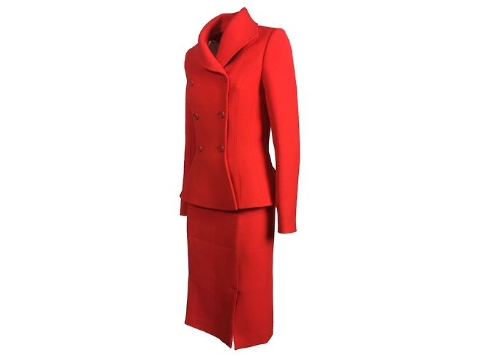 Christian Dior Tailleur gonna in lana rossa - vista 2