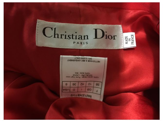 Christian Dior Tailleur gonna in lana rossa - vista 5