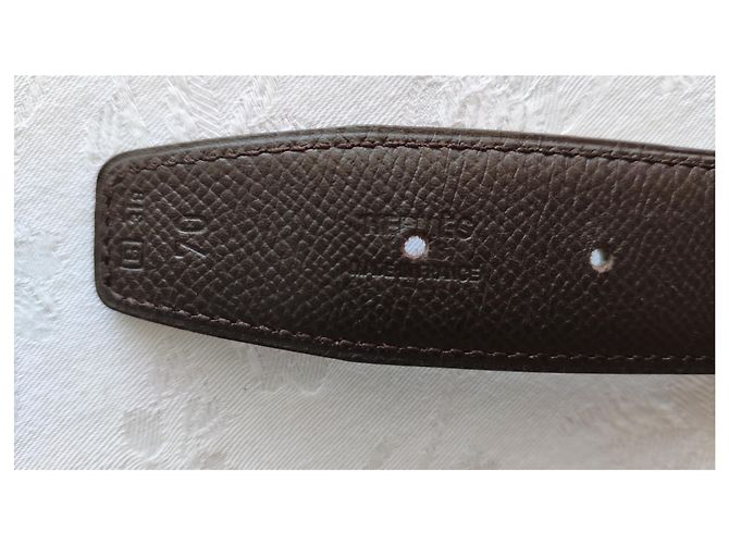 Constance Hermès HERMES CUIR SEUL / LEATHER STRAP Brown Cream - view 3