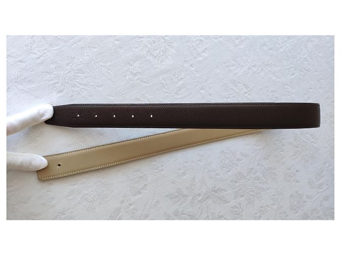 Constance Hermès HERMES CUIR SEUL / LEATHER STRAP Brown Cream - view 4