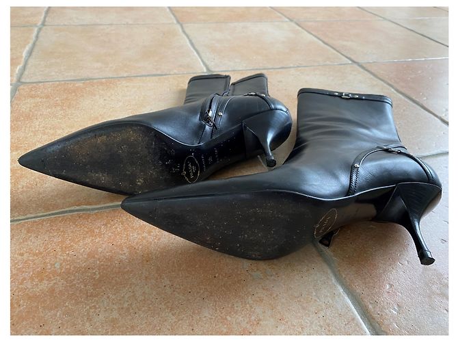 Botines Prada de piel negra 38 Negro - vista 2