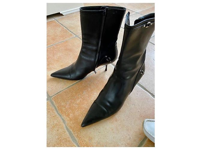 Botines Prada de piel negra 38 Negro - vista 3